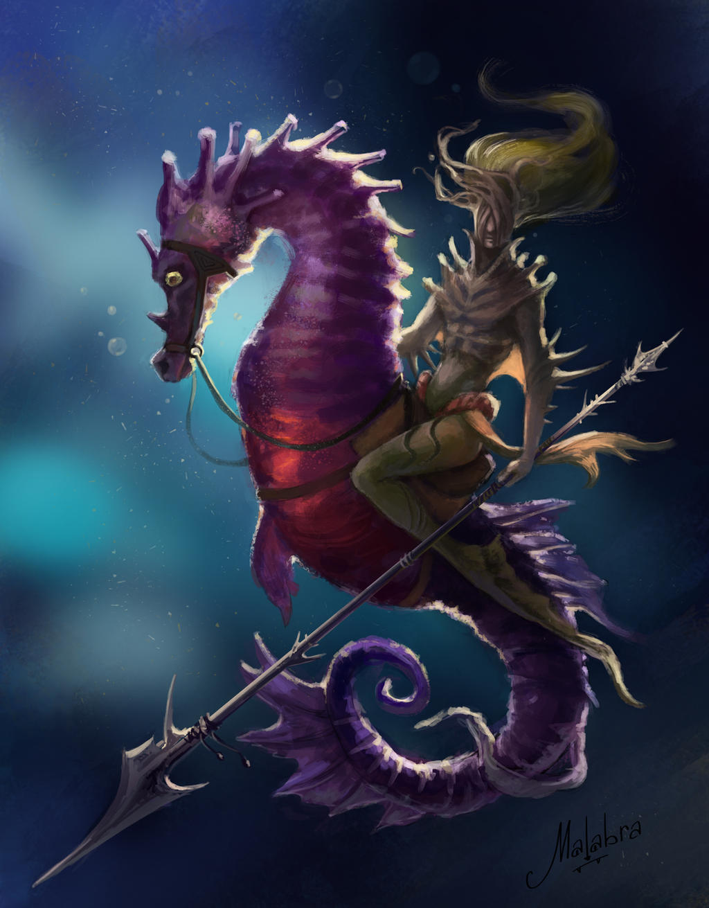 Sea Horse Rider by Malabra on DeviantArt