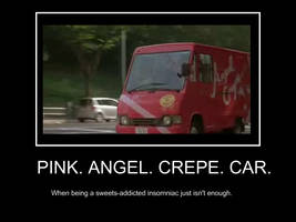 Pink angel crepe car.