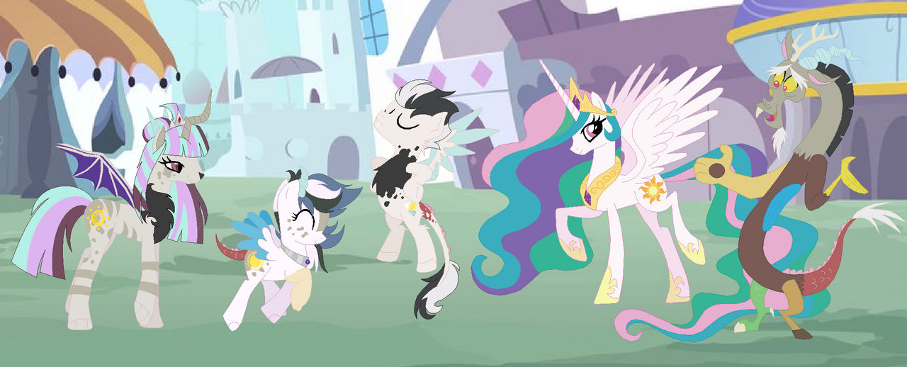 Princess Celestia Discord Daughter Pony Princess Luna Princess