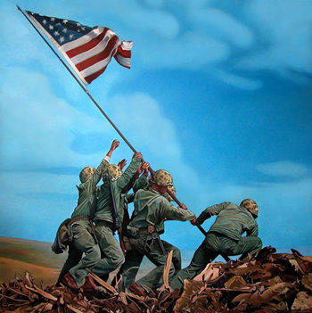 Raising the Flag on Iwo Jima by godlived on DeviantArt