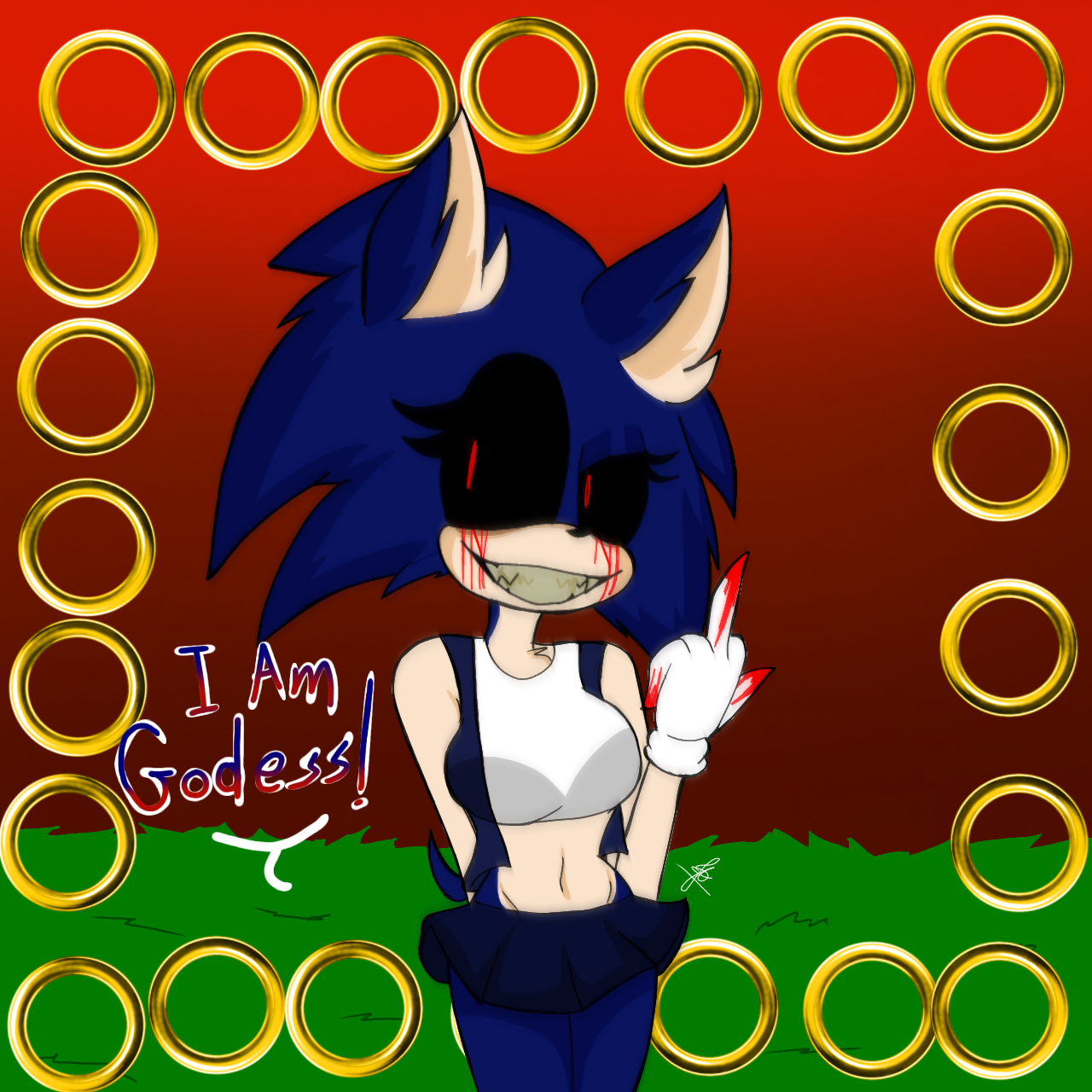 Female/genderbend Sonic.Exe and Majin Sonic by gabr08briel on DeviantArt
