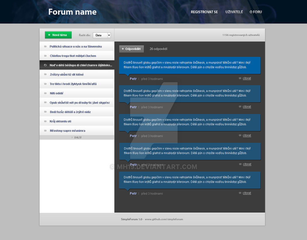 Forum Script Template Simple Forum template by mh19 on DeviantArt
