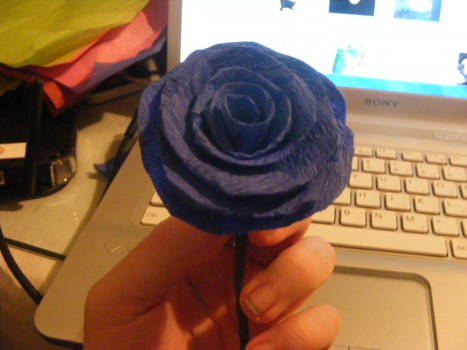blue paper rose