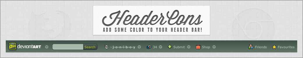 HeaderCons - Add some color to dA's header bar!
