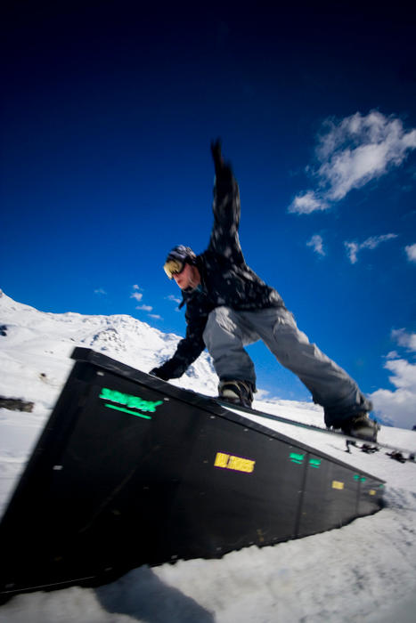 Backside nose slide with grab