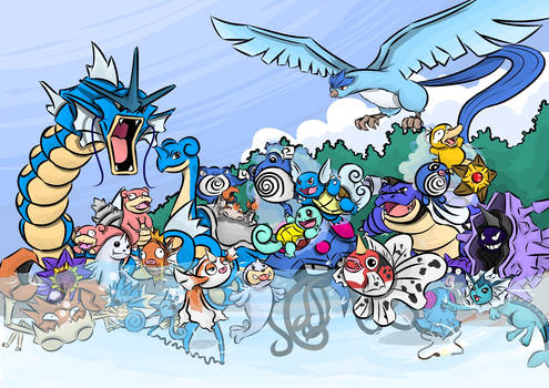 Pokemon Gen 1 Water and Ice Types