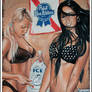 Pabst Blue Ribbon Girls Painting Artwork