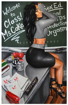 Ms Cake by Jeremy Worst acrylic painting