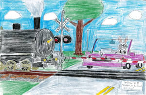 Rabbit at a Railroad Crossing by WillM3luvTrains