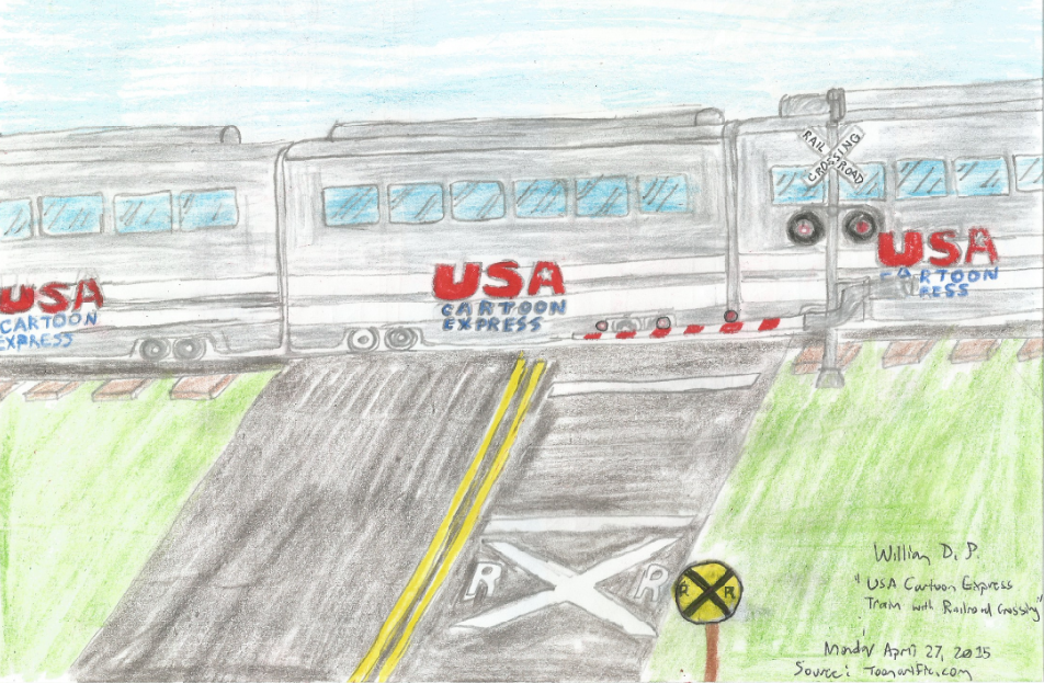 USA Cartoon Express Train with Railroad Crossing by WillM3luvTrains on DeviantArt USA Cartoon Express Train with Railroad Crossing by WillM3luvTrains on DeviantArt