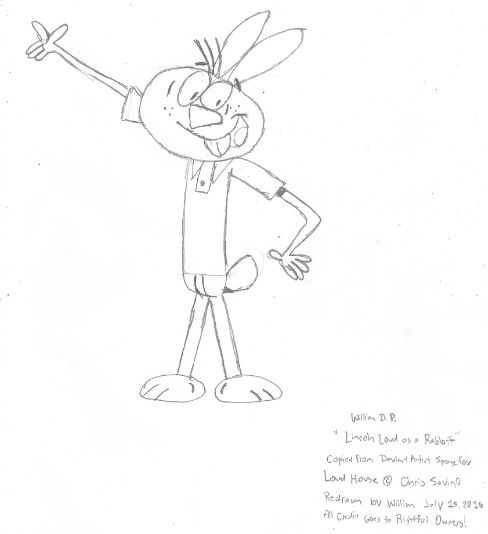 Lincoln Loud as a Rabbit (Copy-Catted Drawing) by WillM3luvTrains on ...