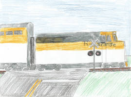 Rio Grande Passenger Train, Railroad Crossing