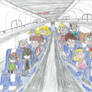 Loud Family riding Amtrak (Colored)