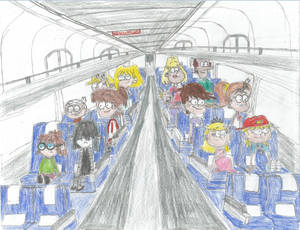 Loud Family riding Amtrak (Colored)