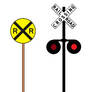 Railroad Crossing Ahead Sign and Crossing Signal 2