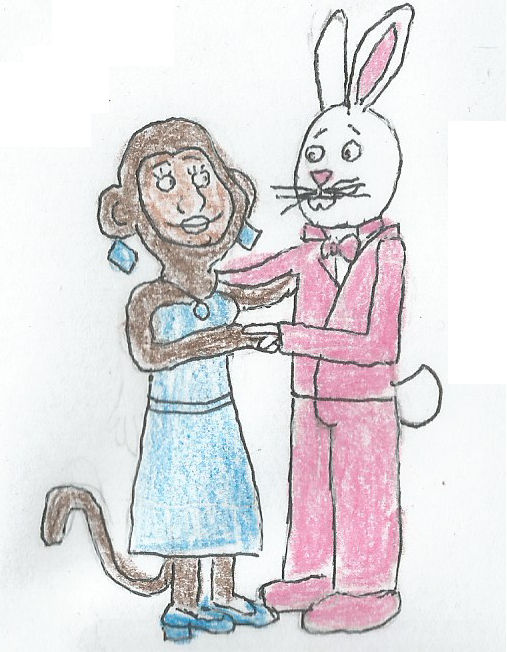 Monkey and Rabbit Couple by WillM3luvTrains on DeviantArt