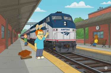 Carl Gould and Phase V and IVb Amtrak at Station 1