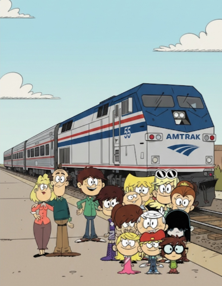 Loud House Family and Amtrak train