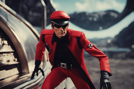 Captain Scarlet realistic movie hero escapes a cer