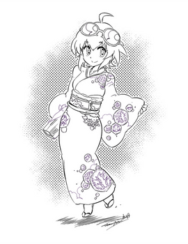 Kimono Madoka -Lineart-