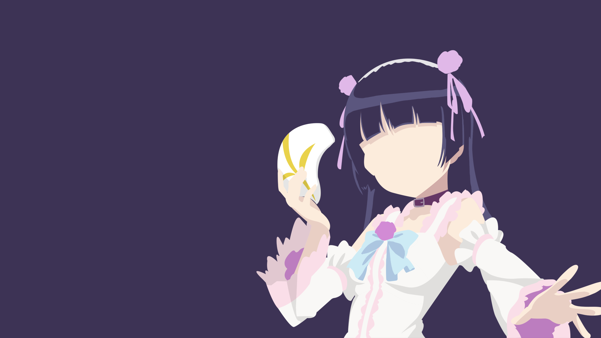 Kuroneko Flat Style Simple Wallpaper by Beurett on DeviantArt