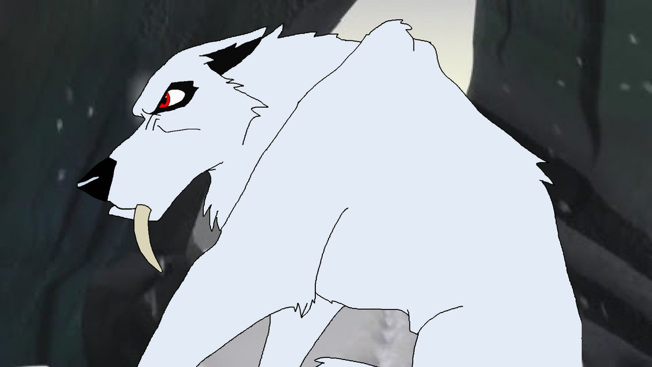 Maikoh The Albino Sabertooth Wolf (OC) by TriceratopWarrior99 on DeviantArt