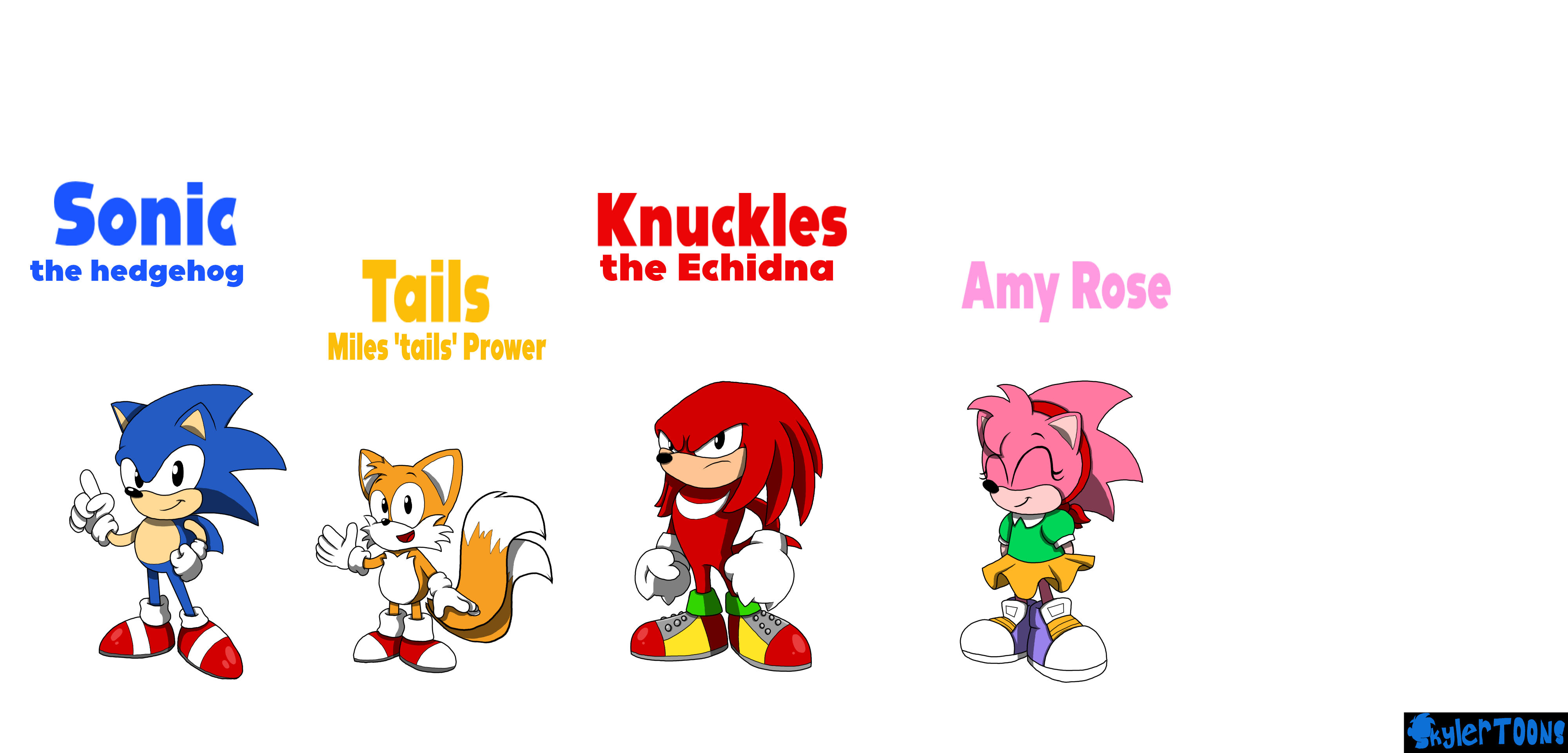 Classic Sonic characters in my Skylertyoons