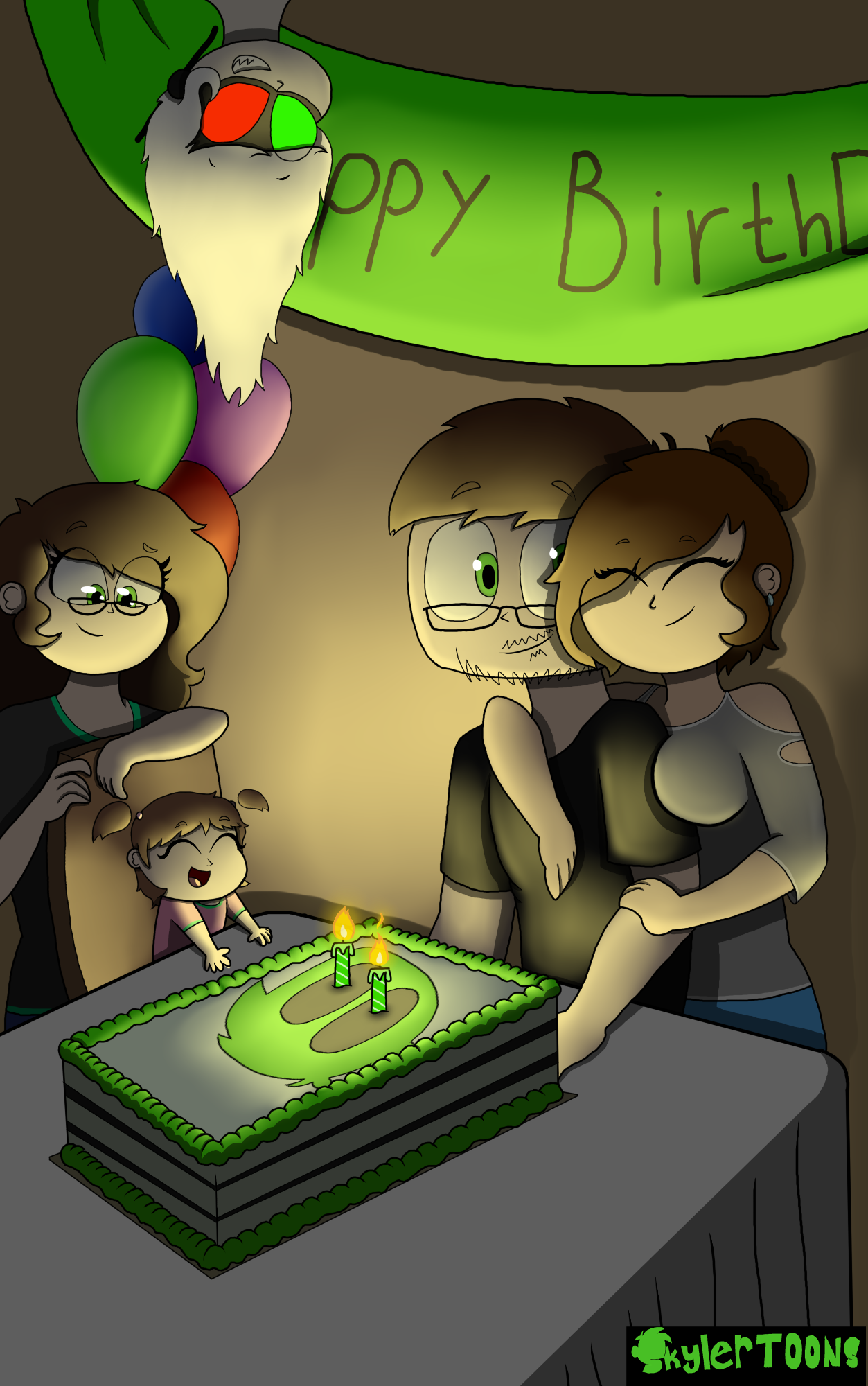 Happy Birthday SkylerToons with the family