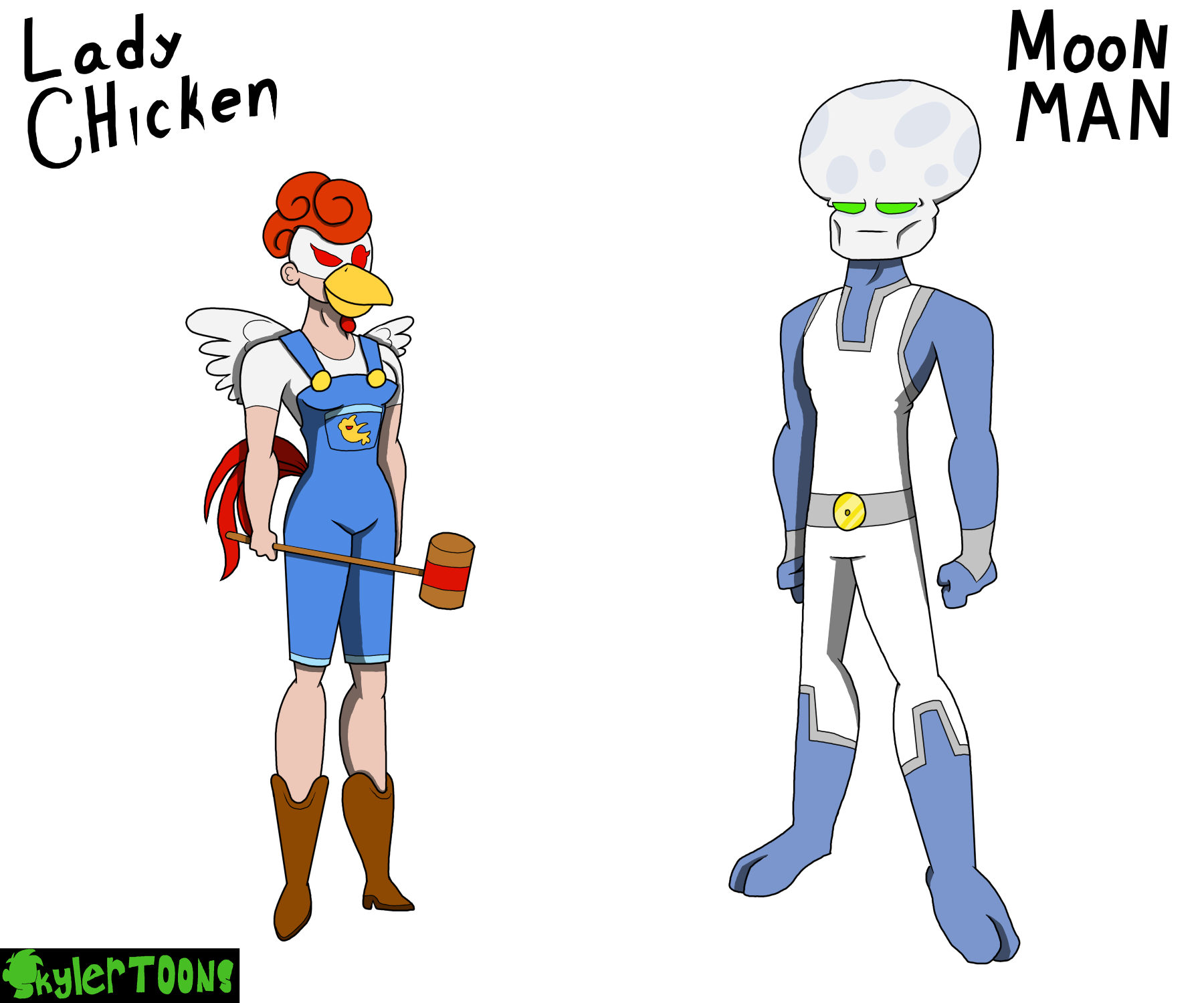 Lady Chicken and MoonMan