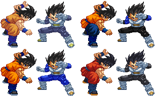 Goku Vs Vegeta Return of F costumes sprites