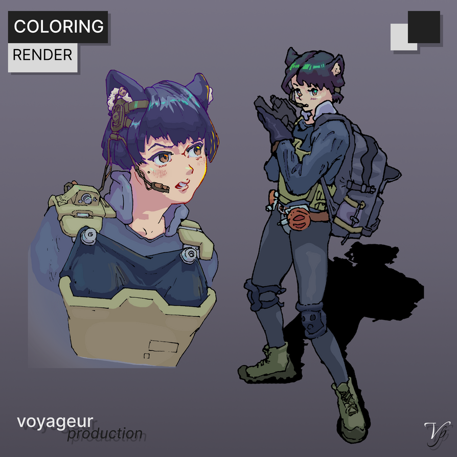 WIP: Render | Neko Operator by beydju on DeviantArt