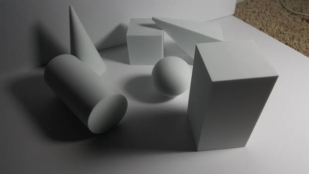 Styrofoam shapes still life reference #2 by OctoberJ on DeviantArt