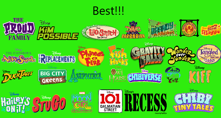 My Best To Worst list Disney Channel animated show by julinhakawaii on ...