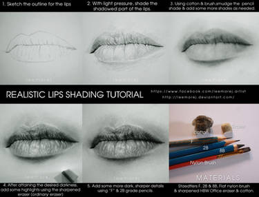 Realistic lips drawing tutorial