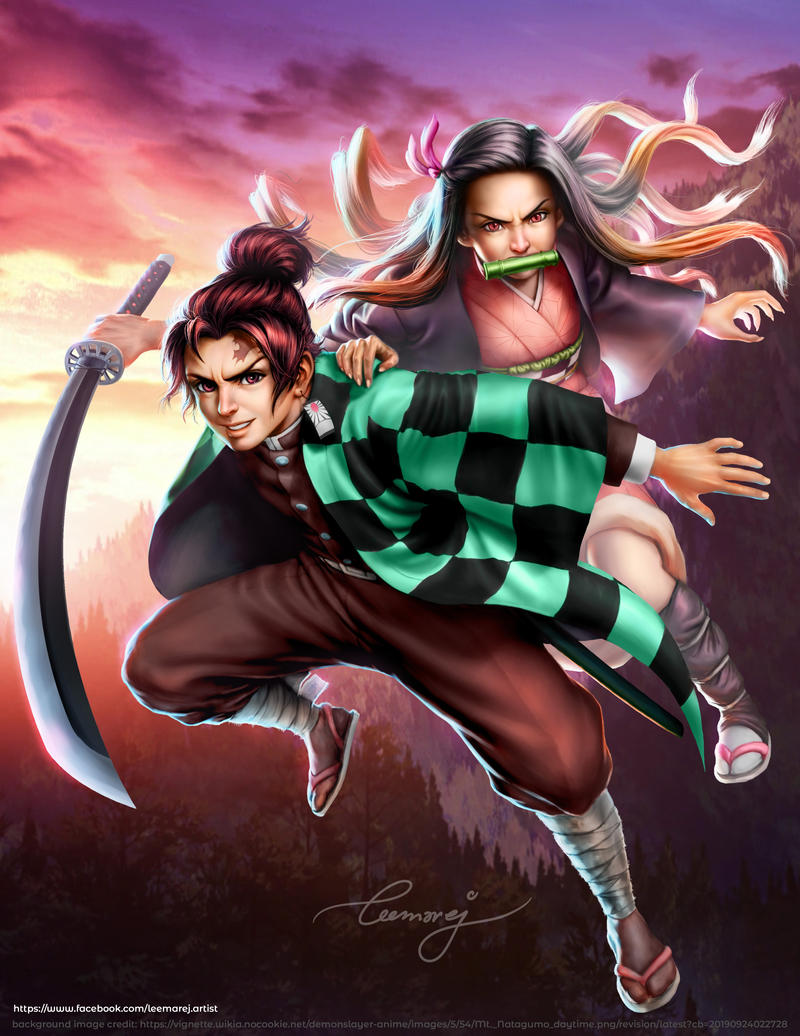 Tanjiro X Nezuko Fan Art By Leemarej On Deviantart