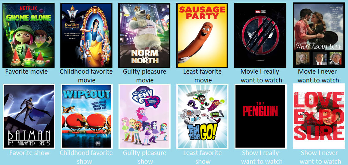 My Favorite Movies and TV Shows by Octopus1212 on DeviantArt