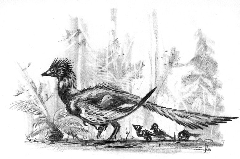 Archaeopteryx and chicks