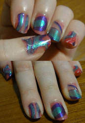 Water Marbling nails