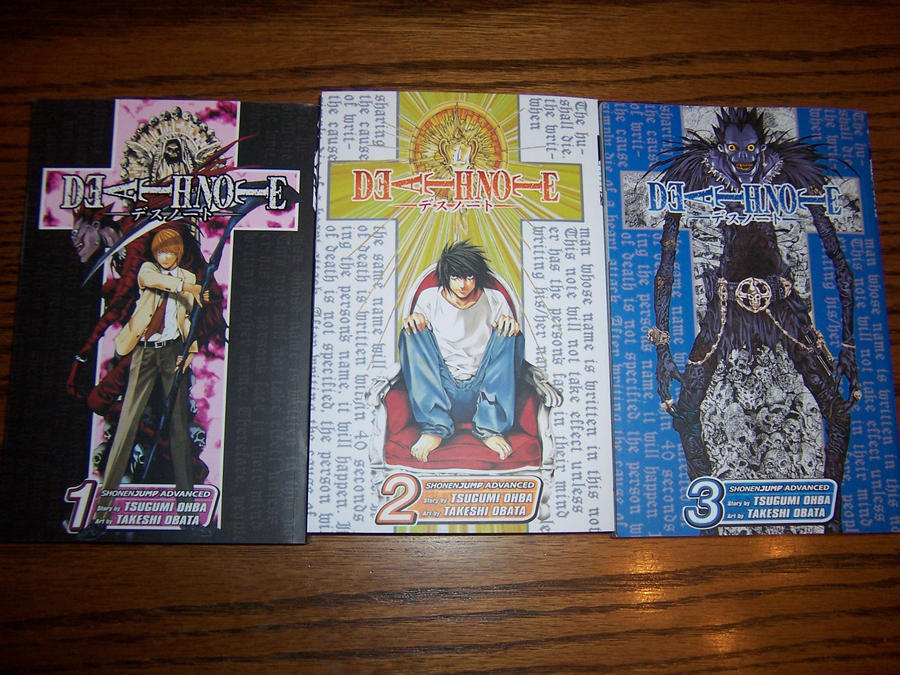 Death Note Volumes 1, 2, and 3 by purple-panda64 on DeviantArt