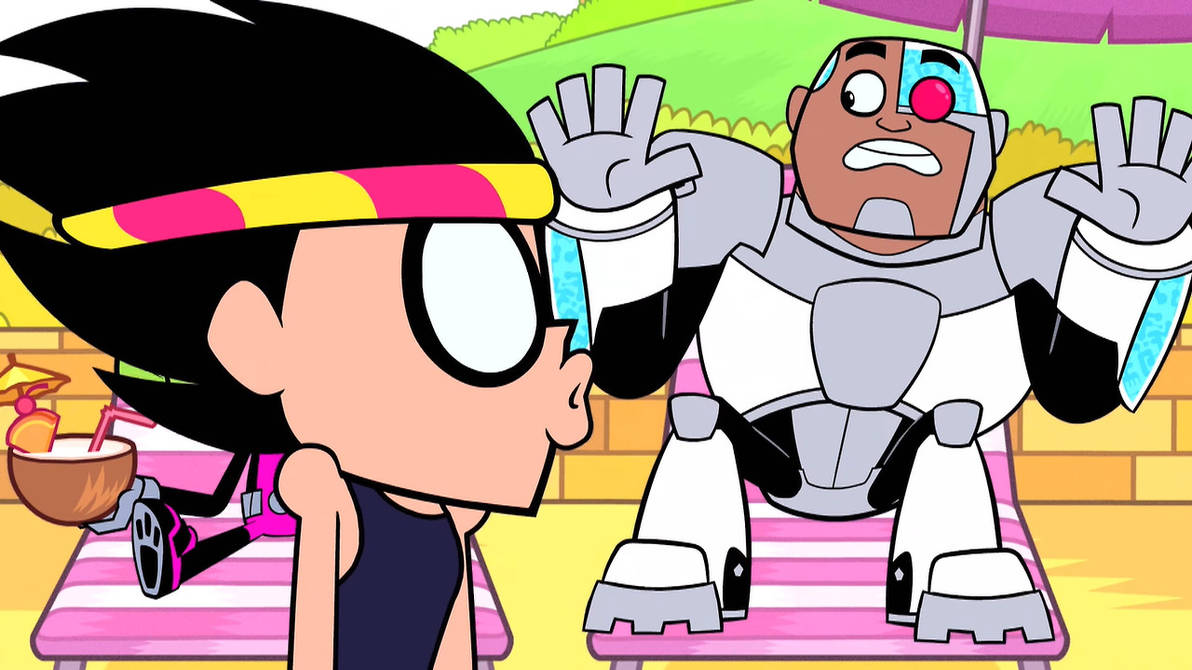 Robin scared Cyborg by ddapcic on DeviantArt