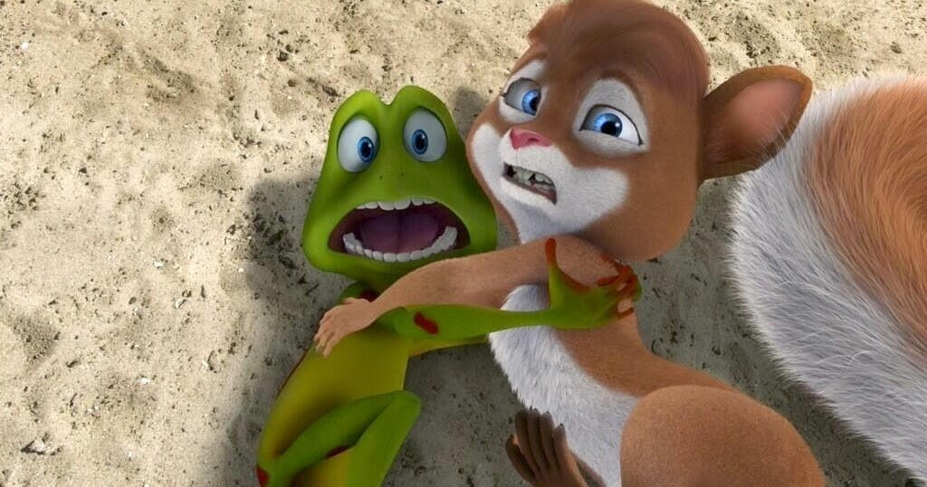 Ribbit grabs on to Sandy because of something by ddapcic on DeviantArt