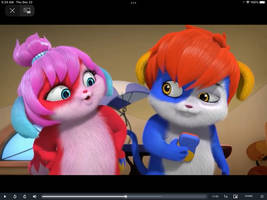 Sunny checks on Izzy on his phone