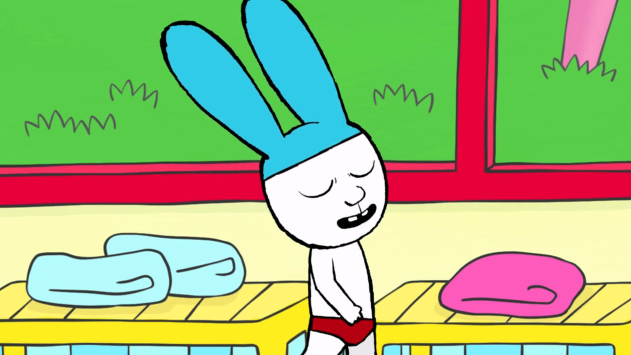 Simon Super Rabbit Pool Sad Simon is happy to jump into the pool by ddapcic on DeviantArt