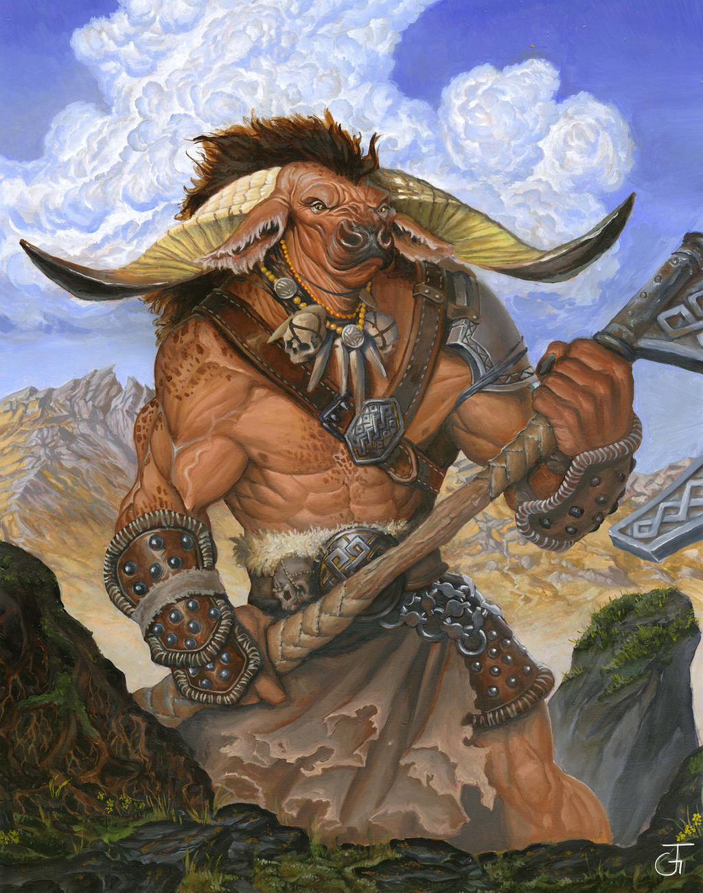 Minotaur oil painting