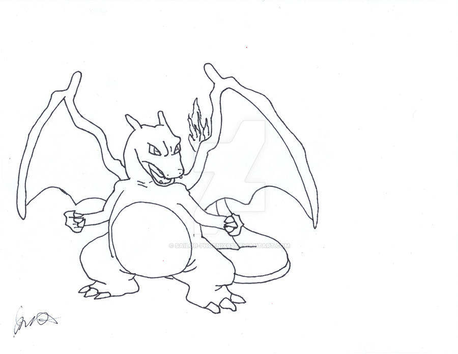 Charizard Lineart by sailor-phoenix93 on DeviantArt