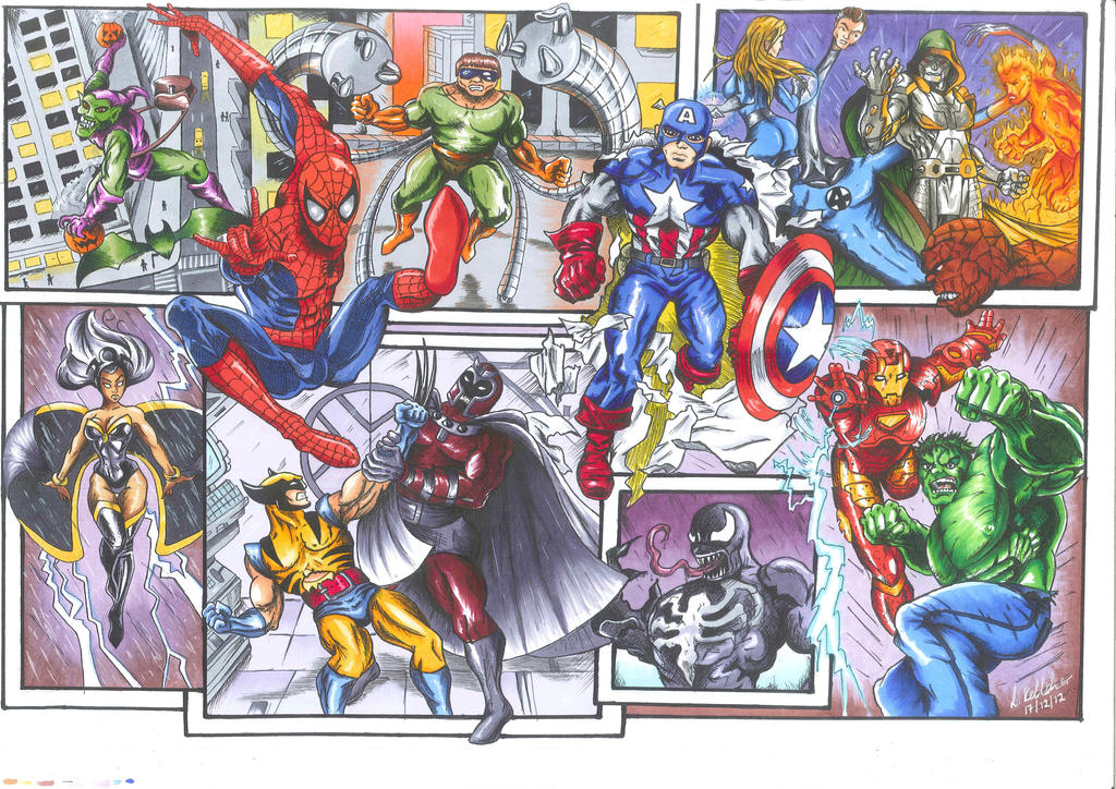 Marvel superhero and villain collage by LornaKelleherArt on DeviantArt