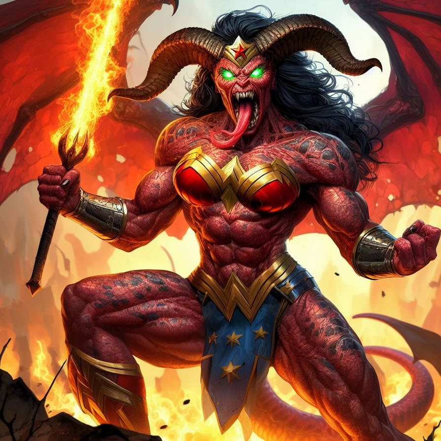 Demon Transformation Wonder Woman Warrior Demon TF 4 by SheBeastTF on DeviantArt