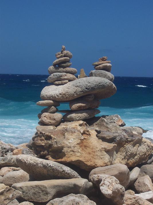 rock totem sculpture