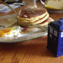 Breakfast at my Dad's with the Tiny TARDIS