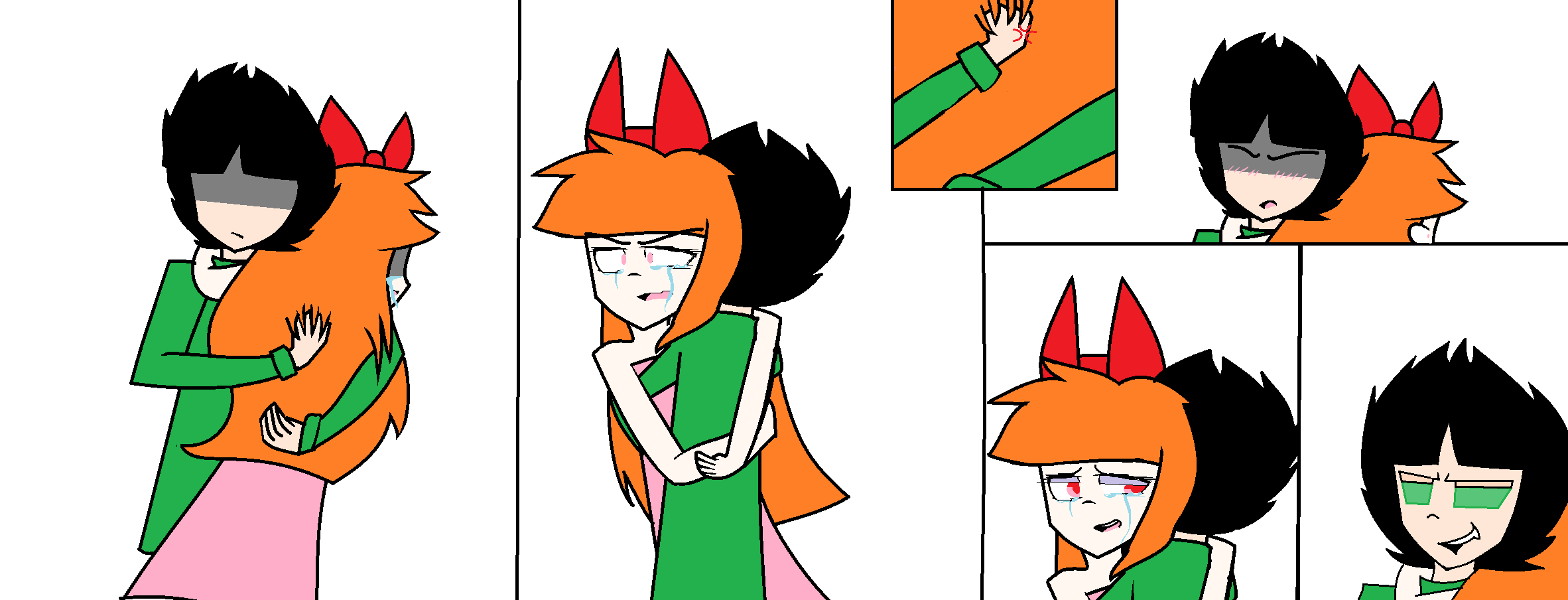 Blossutch Hug Comic :FLAT COLOR: